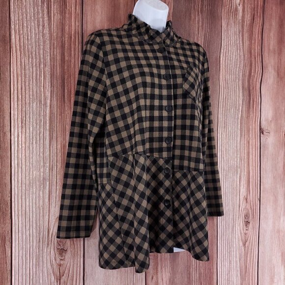 NWT Terra SJ Apparel Womens Size Small Taupe Button Front Shirt Tunic Top $113 - Picture 4 of 13